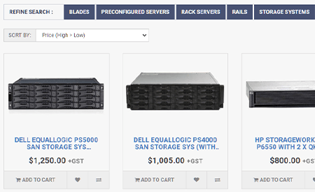 Hardware Hub product list